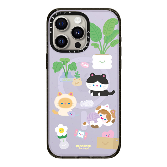 RECORDER factory x CASETiFY iPhone 15 Pro Max ケース ブラック インパクトケース MagSafe対応 CELL KITTEN