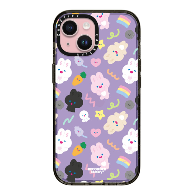 RECORDER factory x CASETiFY iPhone 15 ケース Bunny,Cartoon ブラック インパクトケース PARTY Father's Day RECORDER factory x CASETiFY iPhone 15 ケース Bunny,Cartoon ブラック インパクトケース PARTY Father's Day