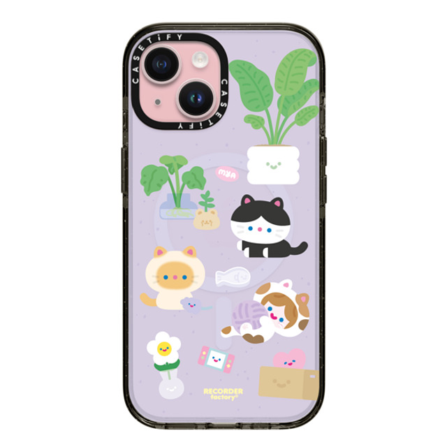 RECORDER factory x CASETiFY iPhone 15 ケース ブラック インパクトケース MagSafe対応 CELL KITTEN