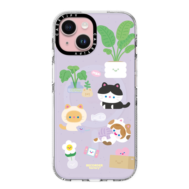 RECORDER factory x CASETiFY iPhone 15 ケース クリア クリア ケース MagSafe対応 CELL KITTEN