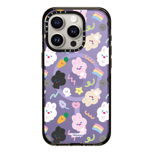 RECORDER factory x CASETiFY iPhone 15 Pro ケース Bunny,Cartoon ブラック インパクトケース MagSafe対応 PARTY Father's Day RECORDER factory x CASETiFY iPhone 15 Pro ケース Bunny,Cartoon ブラック インパクトケース MagSafe対応 PARTY Father's Day