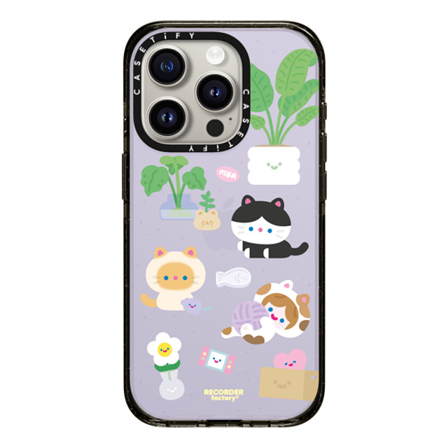 RECORDER factory x CASETiFY iPhone 15 Pro ケース ブラック インパクトケース CELL KITTEN