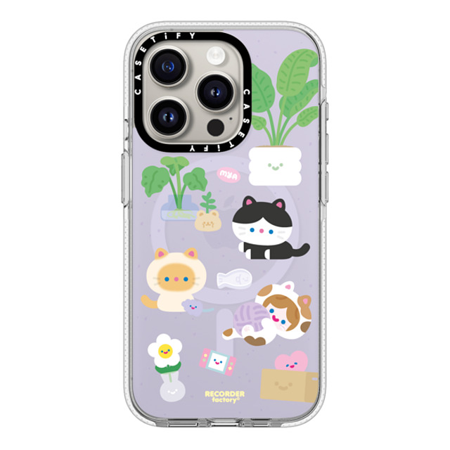 RECORDER factory x CASETiFY iPhone 15 Pro ケース クリア クリア ケース MagSafe対応 CELL KITTEN