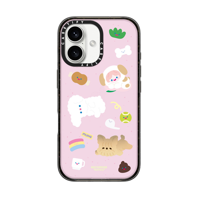 RECORDER factory x CASETiFY iPhone 16 ケース ブラック インパクトケース CELL PUPPY