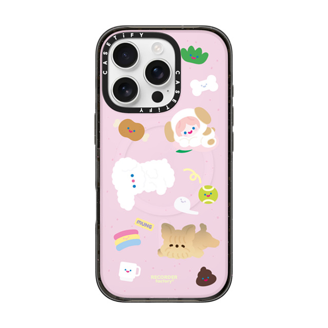 RECORDER factory x CASETiFY iPhone 16 Pro ケース ブラック インパクトケース MagSafe対応 CELL PUPPY