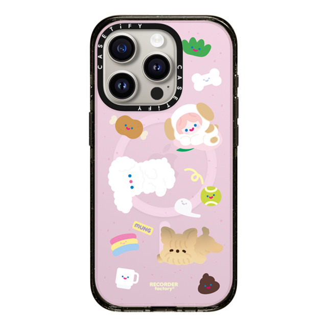 RECORDER factory x CASETiFY iPhone 15 Pro ケース ブラック インパクトケース MagSafe対応 CELL PUPPY