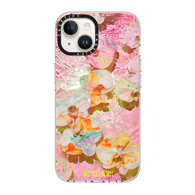 Acid Flwrs x CASETiFY iPhone 14 Case Clear Clear Case MagSafe Compatible AF PINK AQUA Acid Flwrs x CASETiFY iPhone 14 Case Clear Clear Case MagSafe Compatible AF PINK AQUA