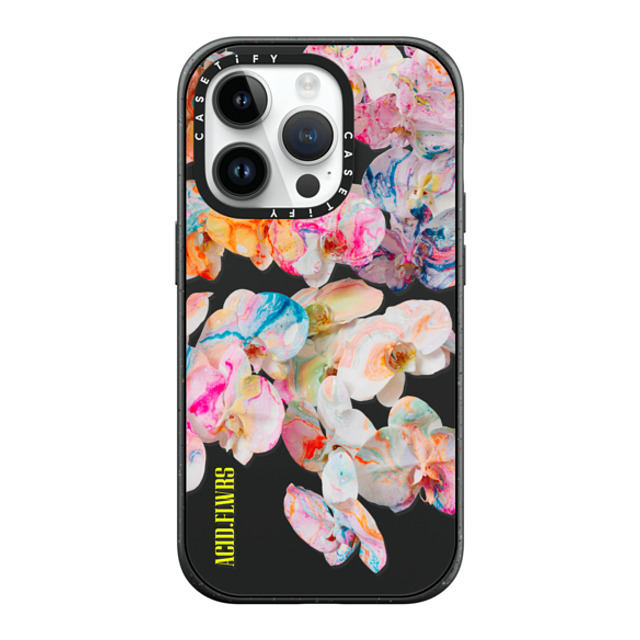 Acid Flwrs x CASETiFY iPhone 14 Pro ケース マットブラック インパクトケース MagSafe対応 AF DREAM FLWRS