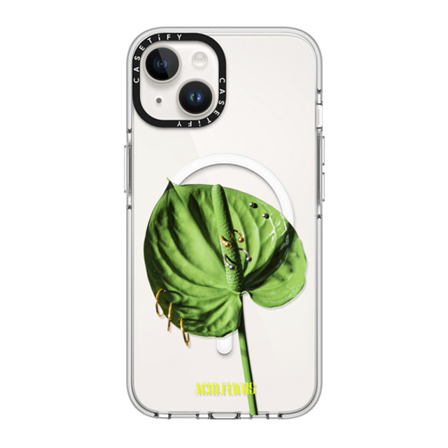 Acid Flwrs x CASETiFY iPhone 14 Case Clear Clear Case MagSafe Compatible Pierced Anthurium Acid Flwrs x CASETiFY iPhone 14 Case Clear Clear Case MagSafe Compatible Pierced Anthurium
