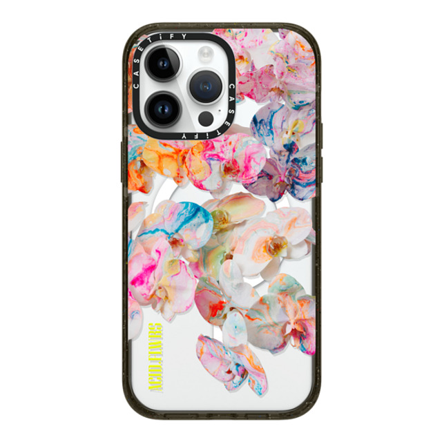 Acid Flwrs x CASETiFY iPhone 14 Pro Max ケース ブラック インパクトケース MagSafe対応 AF DREAM FLWRS