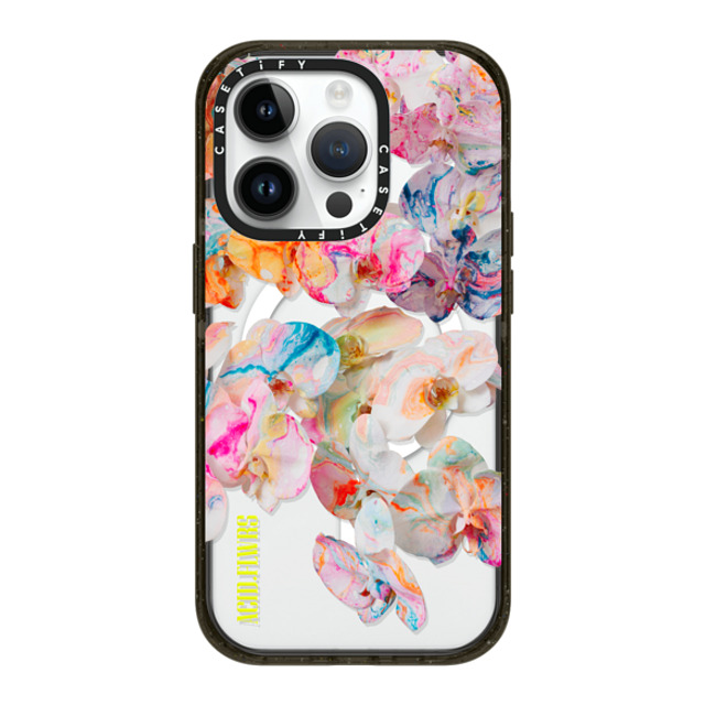 Acid Flwrs x CASETiFY iPhone 14 Pro ケース ブラック インパクトケース MagSafe対応 AF DREAM FLWRS