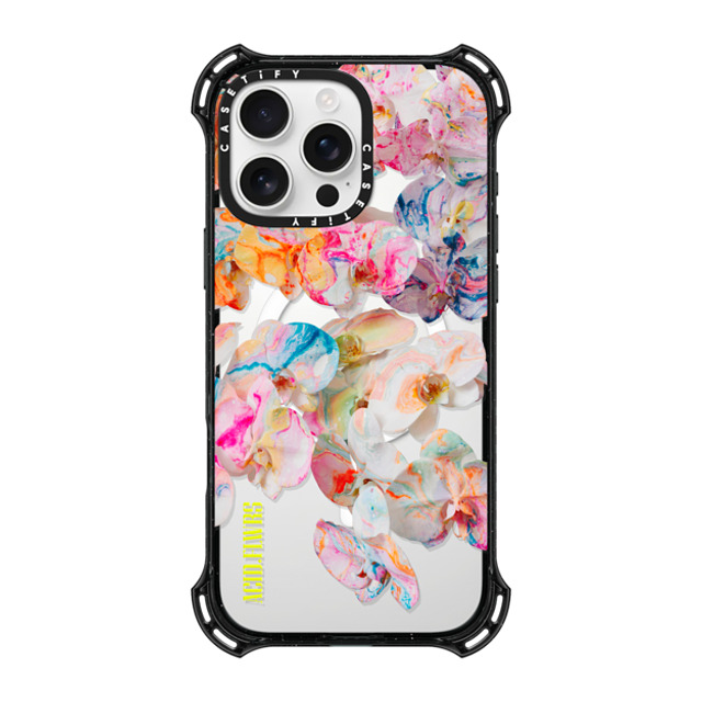 Acid Flwrs x CASETiFY iPhone 16 Pro Max ケース ブラック バウンスケース AF DREAM FLWRS