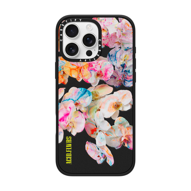 Acid Flwrs x CASETiFY iPhone 16 Pro Max ケース マットブラック インパクトケース MagSafe対応 AF DREAM FLWRS