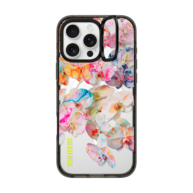 Acid Flwrs x CASETiFY iPhone 16 Pro Max ケース ブラック インパクトリングスタンドケース MagSafe対応 AF DREAM FLWRS