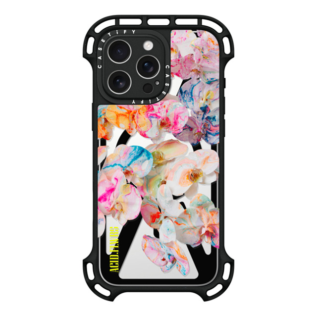 Acid Flwrs x CASETiFY iPhone 16 Pro Max ケース ブラック ウルトラ バウンスケース MagSafe対応 AF DREAM FLWRS