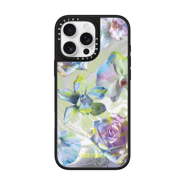 Acid Flwrs x CASETiFY iPhone 16 Pro Max Case Silver on Black ミラーケース MagSafe対応 NEON GARDEN Back to School Acid Flwrs x CASETiFY iPhone 16 Pro Max Case Silver on Black ミラーケース MagSafe対応 NEON GARDEN Back to School