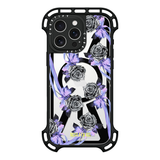 Acid Flwrs x CASETiFY iPhone 16 Pro Max Case Black ウルトラ バウンスケース MagSafe対応 Chrome Rose Pattern Acid Flwrs x CASETiFY iPhone 16 Pro Max Case Black ウルトラ バウンスケース MagSafe対応 Chrome Rose Pattern