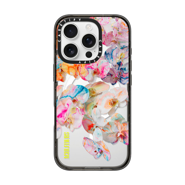 Acid Flwrs x CASETiFY iPhone 16 Pro ケース ブラック インパクトケース MagSafe対応 AF DREAM FLWRS