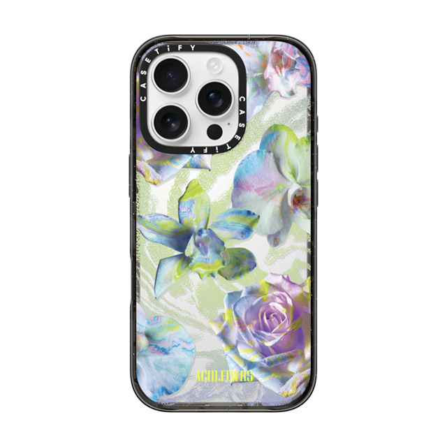 Acid Flwrs x CASETiFY iPhone 16 Pro ケース ブラック インパクトケース NEON GARDEN Back to School Acid Flwrs x CASETiFY iPhone 16 Pro ケース ブラック インパクトケース NEON GARDEN Back to School
