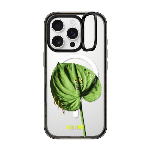 Acid Flwrs x CASETiFY iPhone 16 Pro Case Black インパクトリングスタンドケース MagSafe対応 Pierced Anthurium Acid Flwrs x CASETiFY iPhone 16 Pro Case Black インパクトリングスタンドケース MagSafe対応 Pierced Anthurium