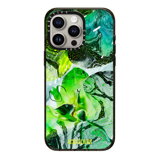 Acid Flwrs x CASETiFY iPhone 15 Pro Max Case Black Impact Case MagSafe Compatible AF NEON MACRO Back to School Acid Flwrs x CASETiFY iPhone 15 Pro Max Case Black Impact Case MagSafe Compatible AF NEON MACRO Back to School