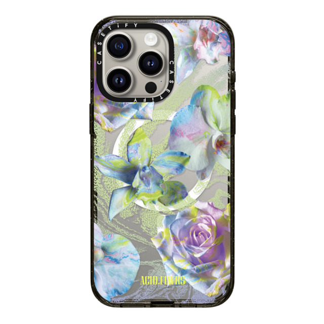 Acid Flwrs x CASETiFY iPhone 15 Pro Max Case Black Impact Case MagSafe Compatible NEON GARDEN Acid Flwrs x CASETiFY iPhone 15 Pro Max Case Black Impact Case MagSafe Compatible NEON GARDEN
