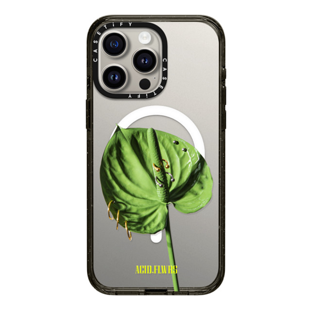 Acid Flwrs x CASETiFY iPhone 15 Pro Max Case Black Impact Case MagSafe Compatible Pierced Anthurium Acid Flwrs x CASETiFY iPhone 15 Pro Max Case Black Impact Case MagSafe Compatible Pierced Anthurium