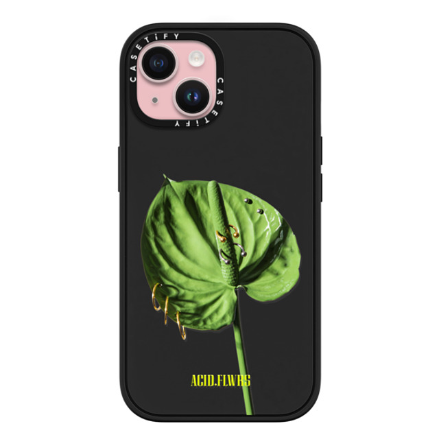 Acid Flwrs x CASETiFY iPhone 15 Case Matte Black Impact Case MagSafe Compatible Pierced Anthurium Acid Flwrs x CASETiFY iPhone 15 Case Matte Black Impact Case MagSafe Compatible Pierced Anthurium