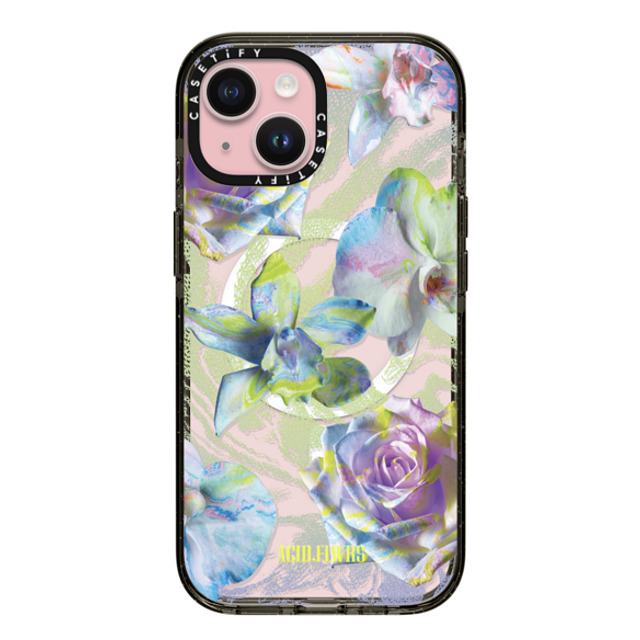 Acid Flwrs x CASETiFY iPhone 15 ケース ブラック インパクトケース MagSafe対応 NEON GARDEN Father's Day Acid Flwrs x CASETiFY iPhone 15 ケース ブラック インパクトケース MagSafe対応 NEON GARDEN Father's Day
