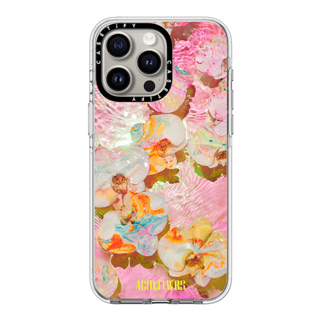 Acid Flwrs x CASETiFY iPhone 15 Pro Max ケース クリア クリア ケース MagSafe対応 AF PINK AQUA