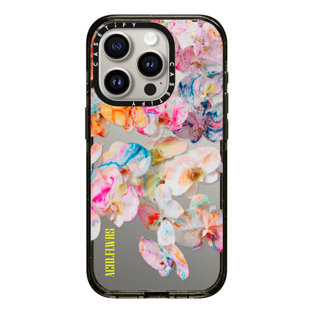 Acid Flwrs x CASETiFY iPhone 15 Pro ケース ブラック インパクトケース AF DREAM FLWRS