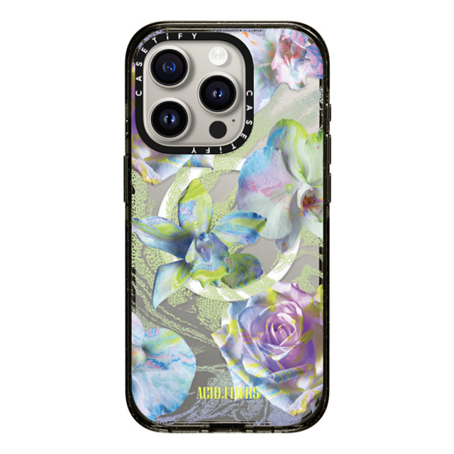 Acid Flwrs x CASETiFY iPhone 15 Pro Case Black Impact Case MagSafe Compatible NEON GARDEN Acid Flwrs x CASETiFY iPhone 15 Pro Case Black Impact Case MagSafe Compatible NEON GARDEN