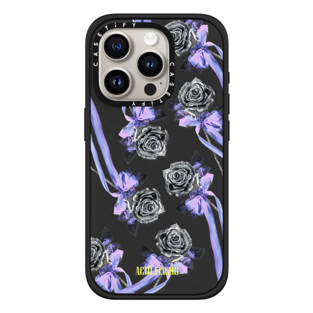Acid Flwrs x CASETiFY iPhone 15 Pro Case マットブラック Impact Case MagSafe Compatible Chrome Rose Pattern Mother's Day Acid Flwrs x CASETiFY iPhone 15 Pro Case マットブラック Impact Case MagSafe Compatible Chrome Rose Pattern Mother's Day