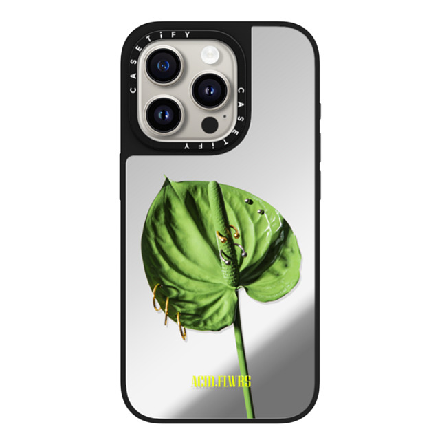Acid Flwrs x CASETiFY iPhone 15 Pro Case Silver on Black ミラーケース MagSafe対応 Pierced Anthurium Acid Flwrs x CASETiFY iPhone 15 Pro Case Silver on Black ミラーケース MagSafe対応 Pierced Anthurium