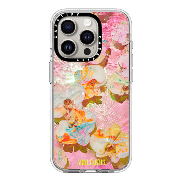 Acid Flwrs x CASETiFY iPhone 15 Pro ケース クリア クリア ケース MagSafe対応 AF PINK AQUA