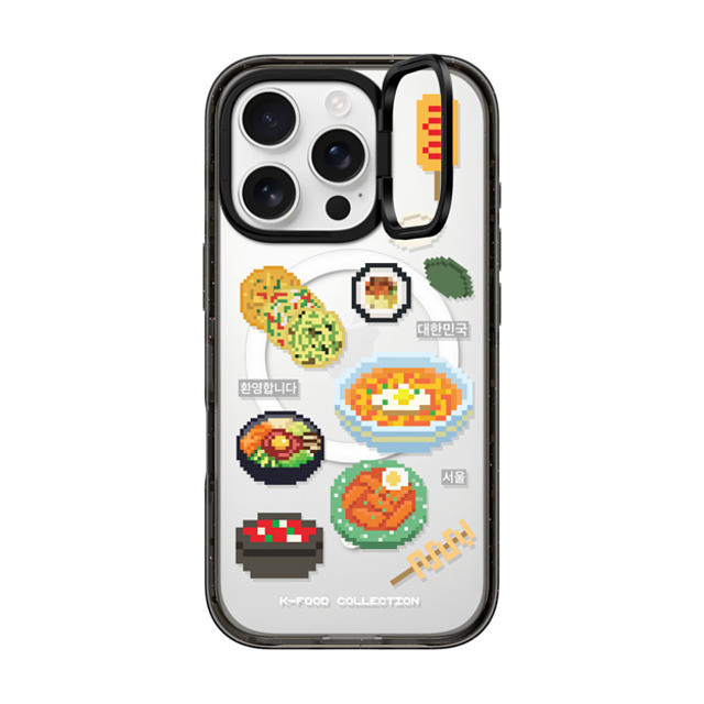 CASETiFY iPhone 16 Pro ケース ブラック インパクトリングスタンドケース MagSafe対応 K-food medley case park seohyeon