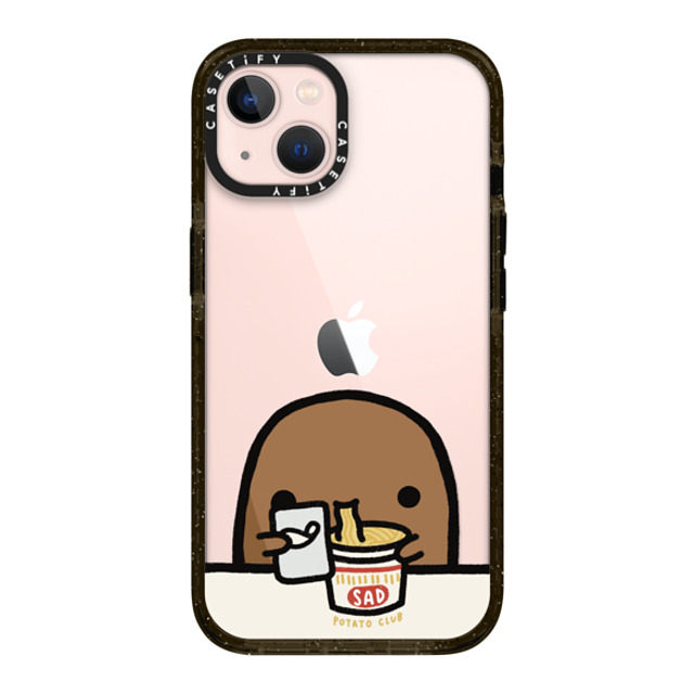 sad potato club x CASETiFY iPhone 13 ケース ブラック インパクトケース cup noodles by sad potato club