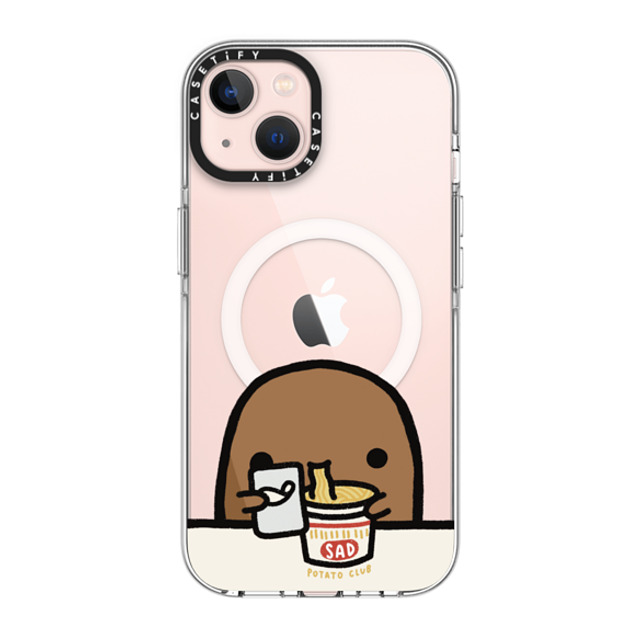 sad potato club x CASETiFY iPhone 13 ケース クリア クリア ケース MagSafe対応 cup noodles by sad potato club