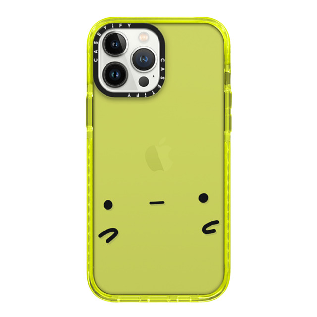 sad potato club x CASETiFY iPhone 13 Pro Max ケース ネオン イエロー インパクトケース sad potato face