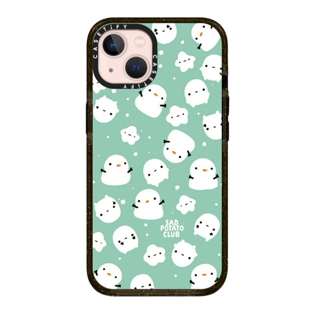 sad potato club x CASETiFY iPhone 13 ケース ブラック インパクトケース snowy potatoes