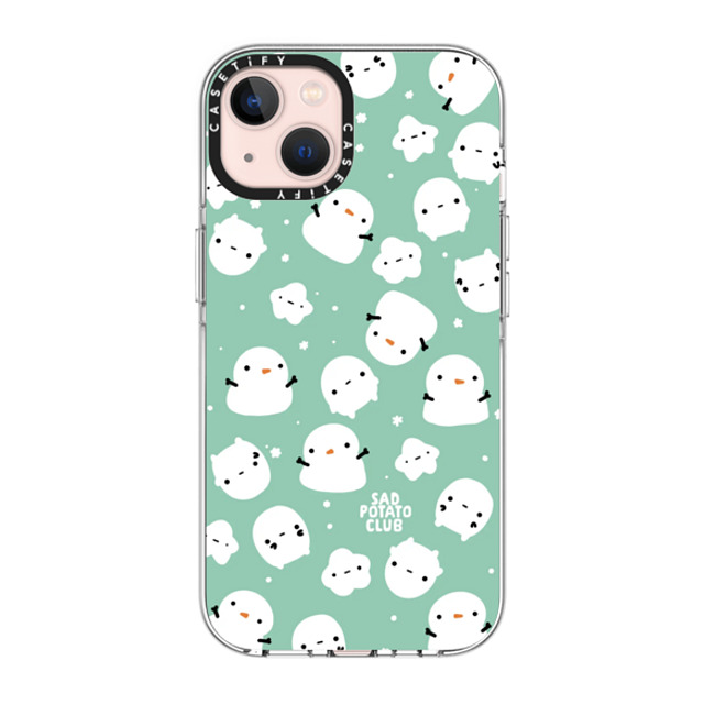 sad potato club x CASETiFY iPhone 13 ケース クリア クリア ケース MagSafe対応 snowy potatoes