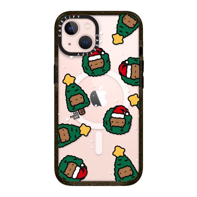 sad potato club x CASETiFY iPhone 13 ケース ブラック インパクトケース MagSafe対応 merry potatomas