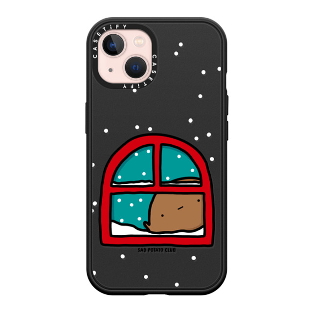 sad potato club x CASETiFY iPhone 13 ケース マットブラック インパクトケース MagSafe対応 i'm an inside potato