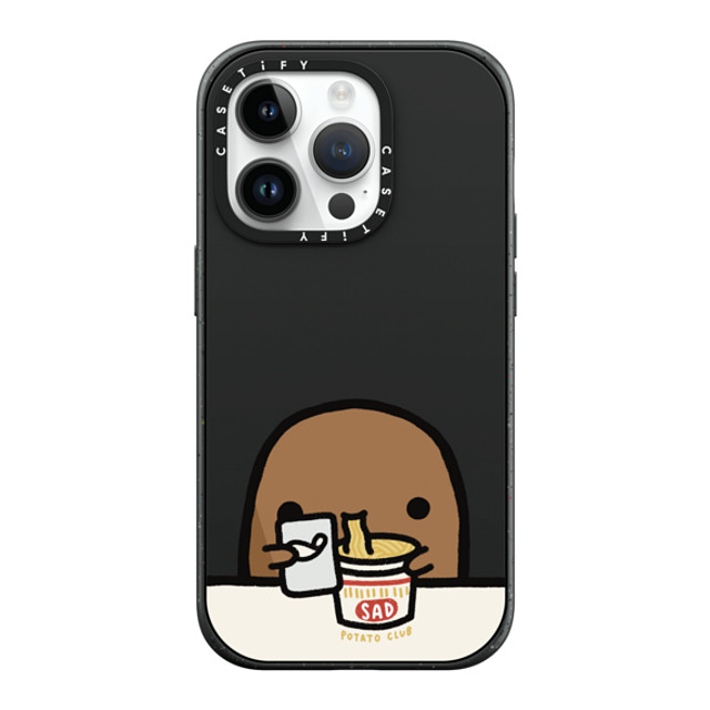 sad potato club x CASETiFY iPhone 14 Pro ケース マットブラック インパクトケース MagSafe対応 cup noodles by sad potato club