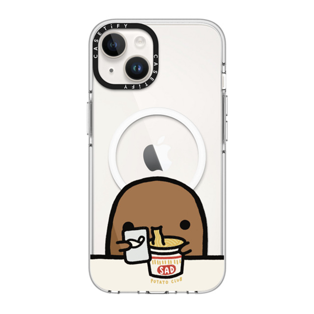 sad potato club x CASETiFY iPhone 14 ケース クリア クリア ケース MagSafe対応 cup noodles by sad potato club