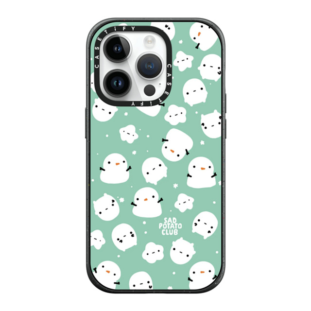 sad potato club x CASETiFY iPhone 14 Pro ケース マットブラック インパクトケース MagSafe対応 snowy potatoes