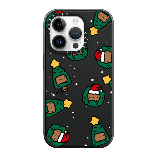 sad potato club x CASETiFY iPhone 14 Pro ケース マットブラック インパクトケース MagSafe対応 merry potatomas