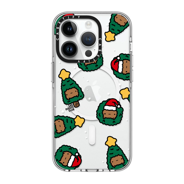 sad potato club x CASETiFY iPhone 14 Pro ケース クリア クリア ケース MagSafe対応 merry potatomas