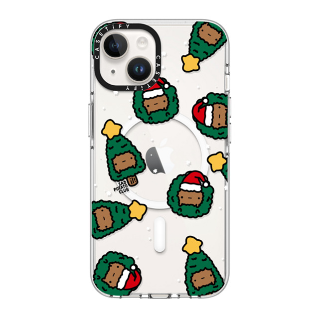 sad potato club x CASETiFY iPhone 14 ケース クリア クリア ケース MagSafe対応 merry potatomas