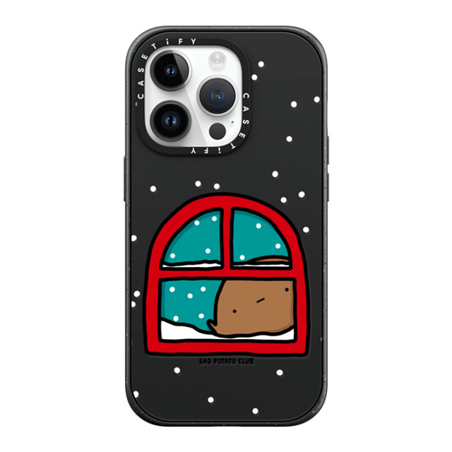 sad potato club x CASETiFY iPhone 14 Pro ケース マットブラック インパクトケース MagSafe対応 i'm an inside potato